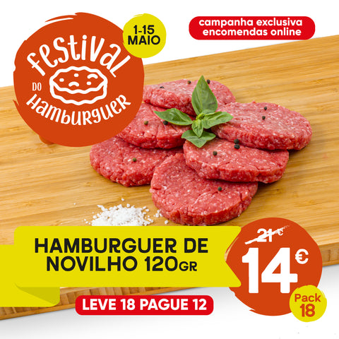Hambúrguer de Novilho - LEVE 18 PAGUE 12 (1 und. aprox. 120g) - CASA DAS CARNES