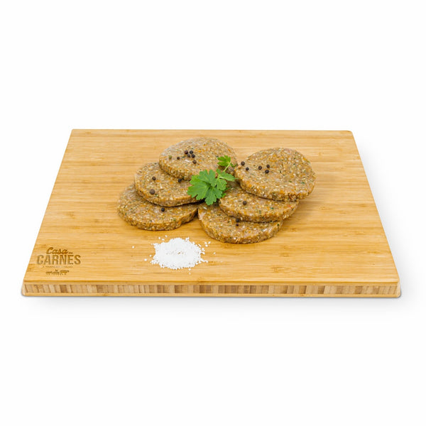 Hamburgueres Peru Espinafres e Cenoura - Pack 6 unidades (1 und. aprox. 100gr) - CASA DAS CARNES